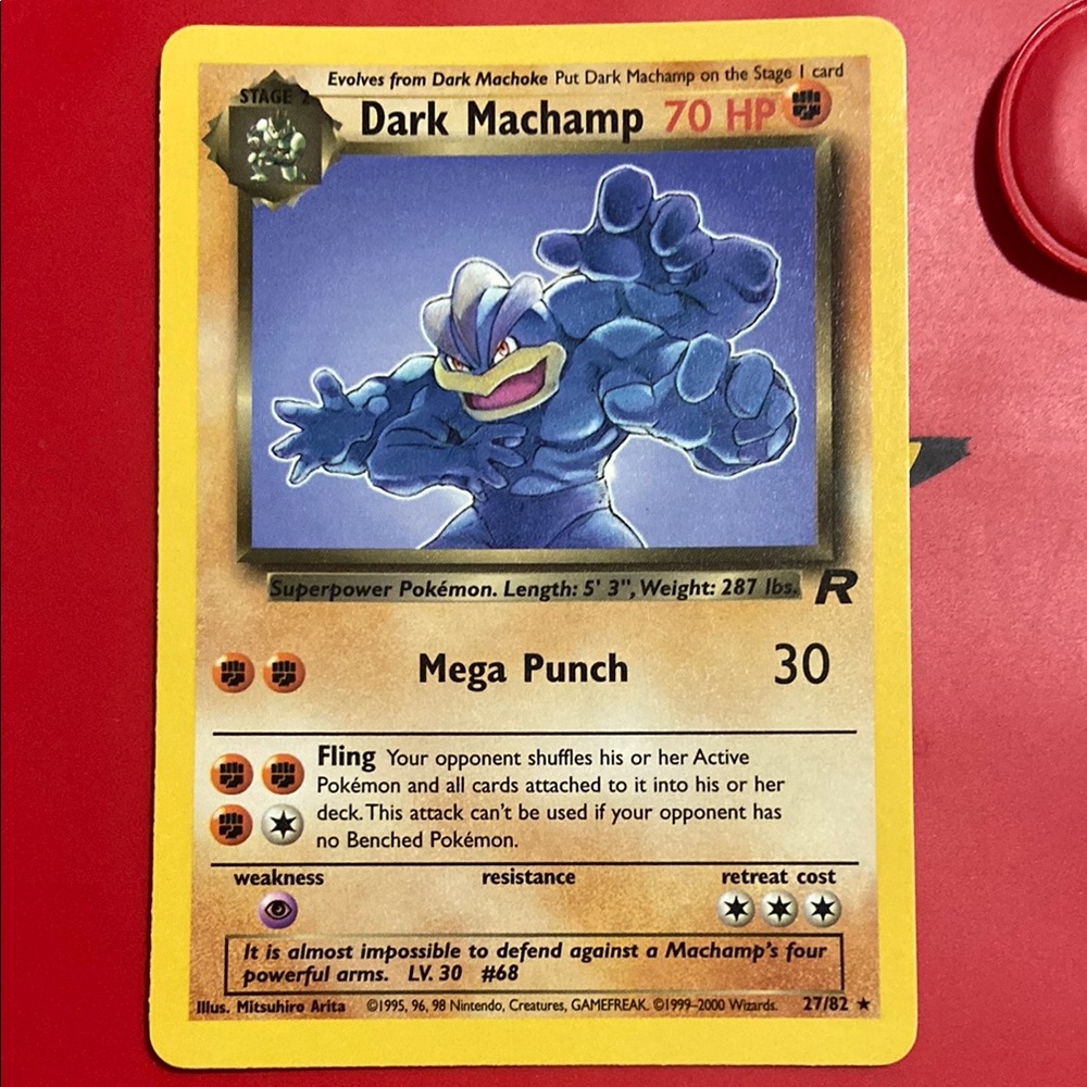 DARK MACHAMP Unlimited Team Rocket Non-Holo Rare Pokemon Card 27/82 LP
